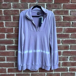 Mono B sweatshirt purple Tie Dye 1/4 Zip womens 2X NWT